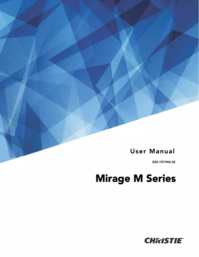 Page 1 of the manual User Manual Christie Mirage WU14K