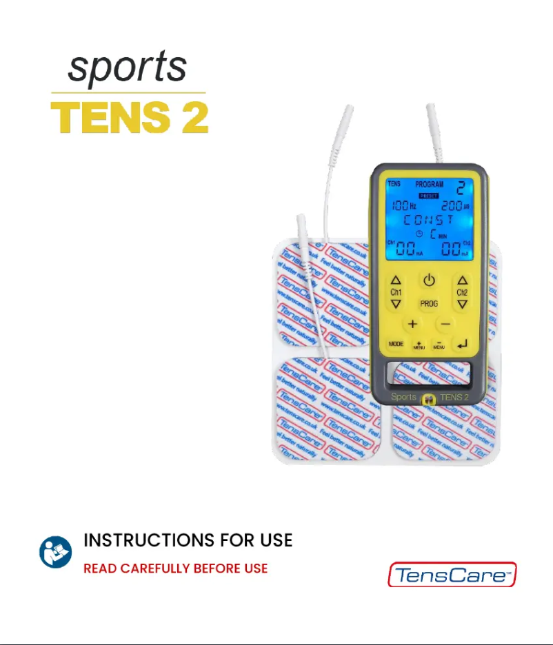 Page 1 of the manual User Manual TensCare Sports TENS 2