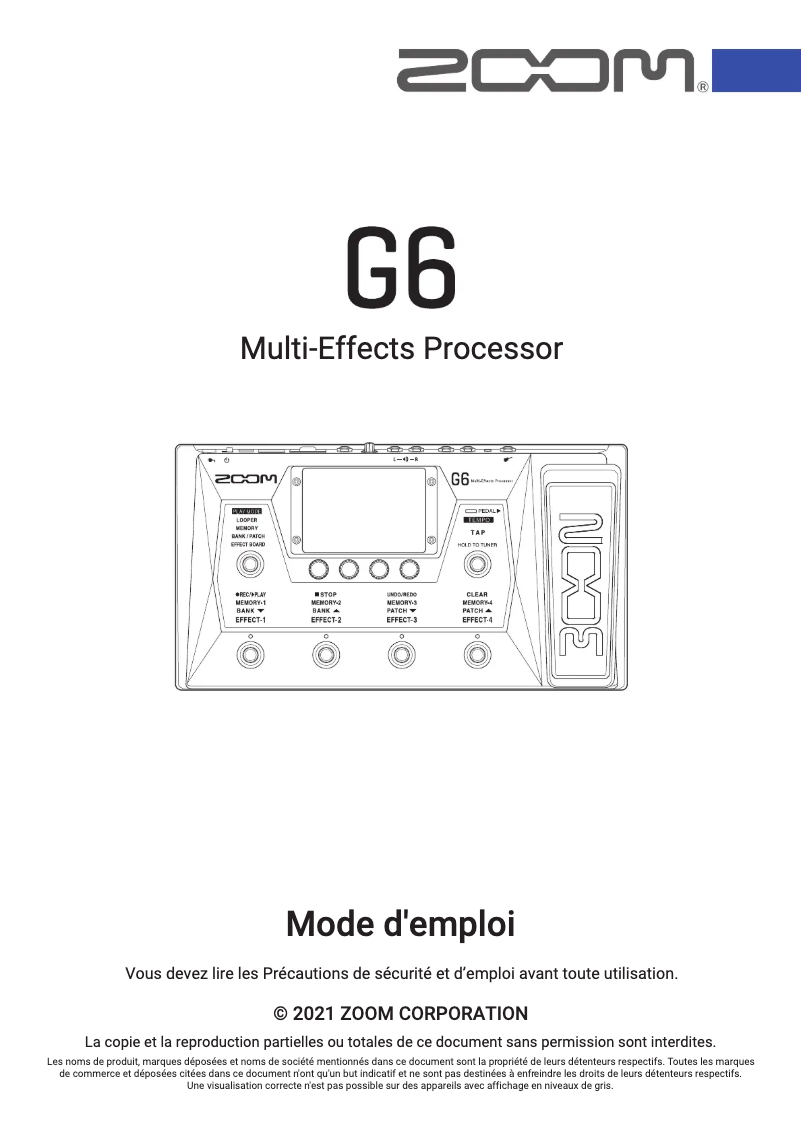 First page image of the manual for G6
