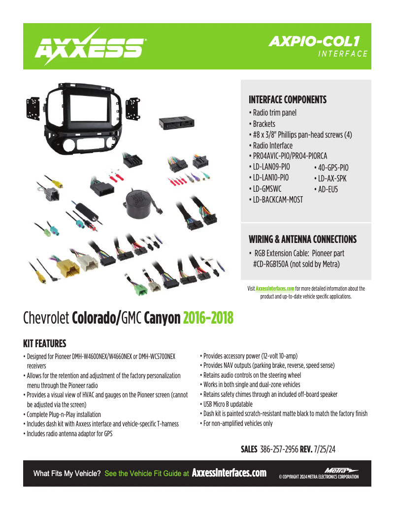 First page image of the manual for AXPIO-COL1