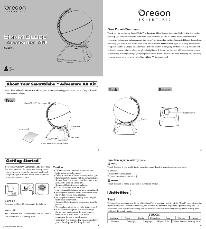 Page 1 of the manual User Manual Oregon Scientific SG268R
