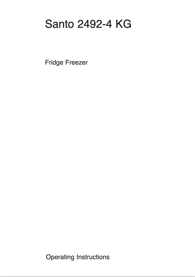 First page image of the manual for Santo 2492-4KG