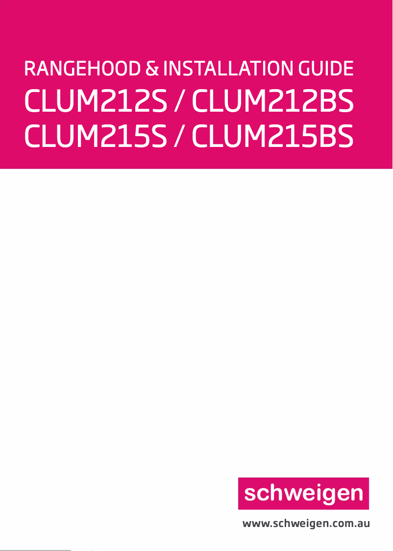 Page 1 of the manual User Manual Schweigen CLUM212S