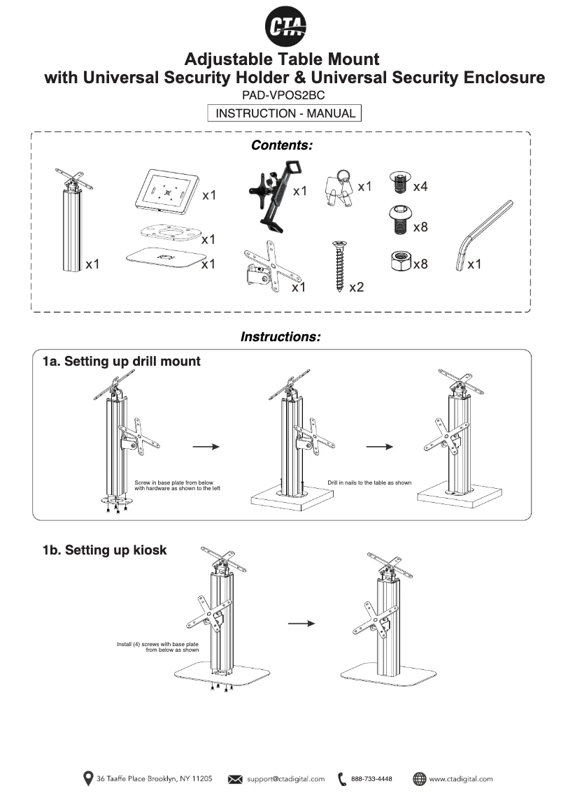 Page 1 of the manual User Manual CTA Digital PAD-VPOS2B