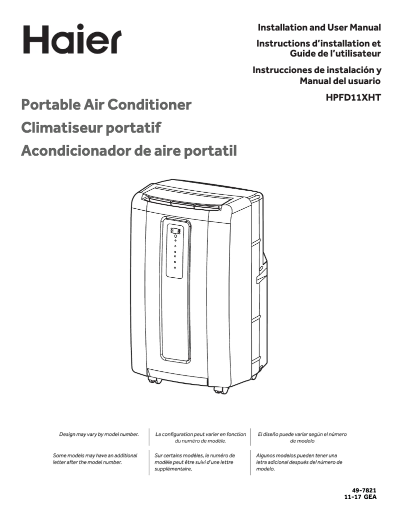 Page 1 of the manual User Manual Haier HPFD11XHTC