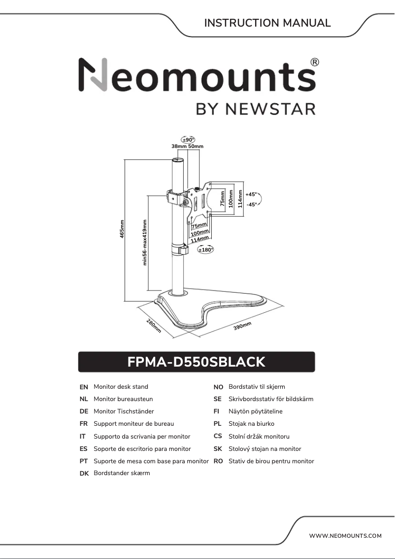 First page image of the manual for FPMA-D550SBLACK