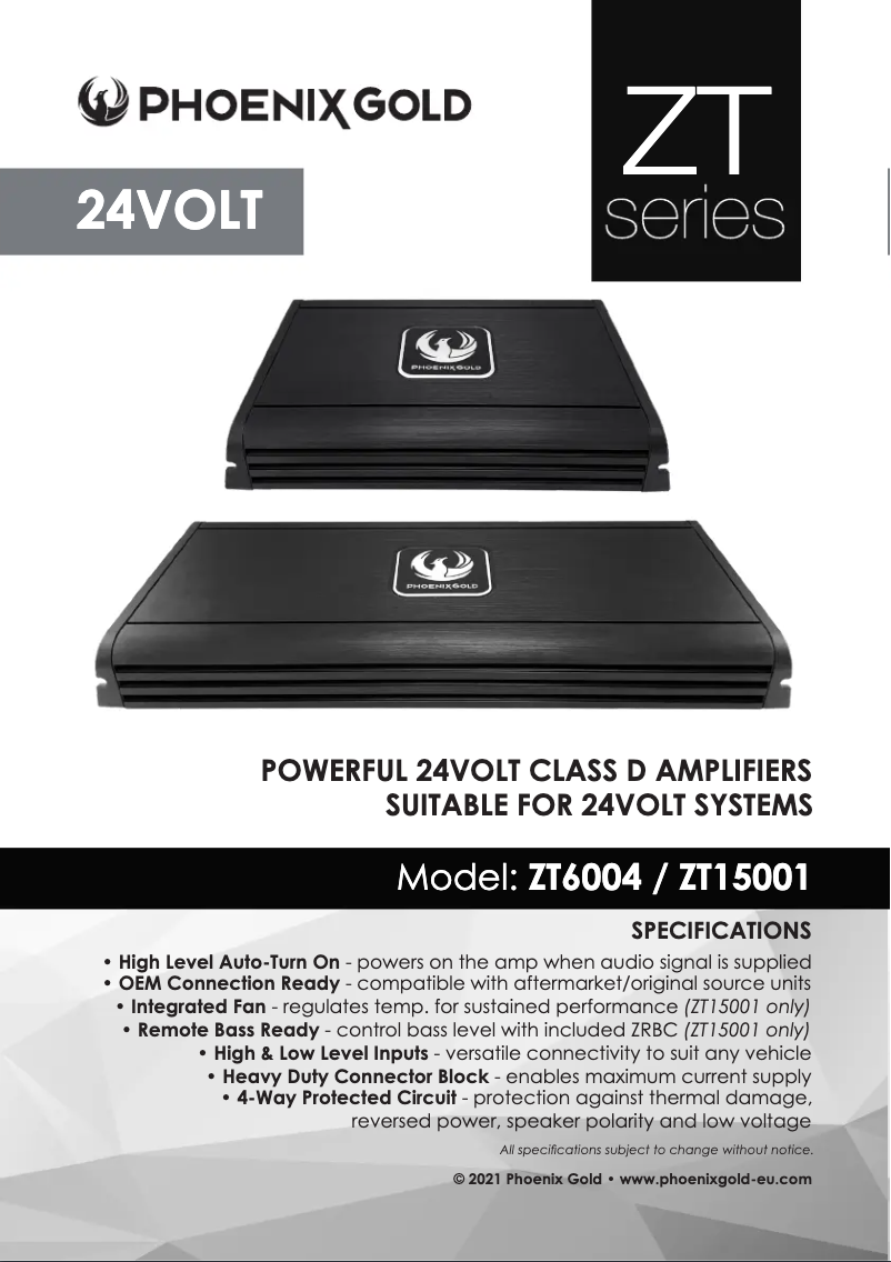 Page 1 of the manual User Manual Phoenix Gold ZT6004