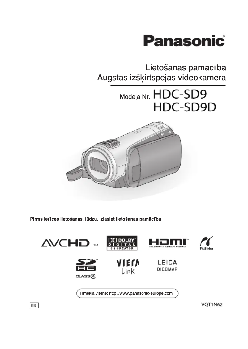 First page image of the manual for HDC-HS9D