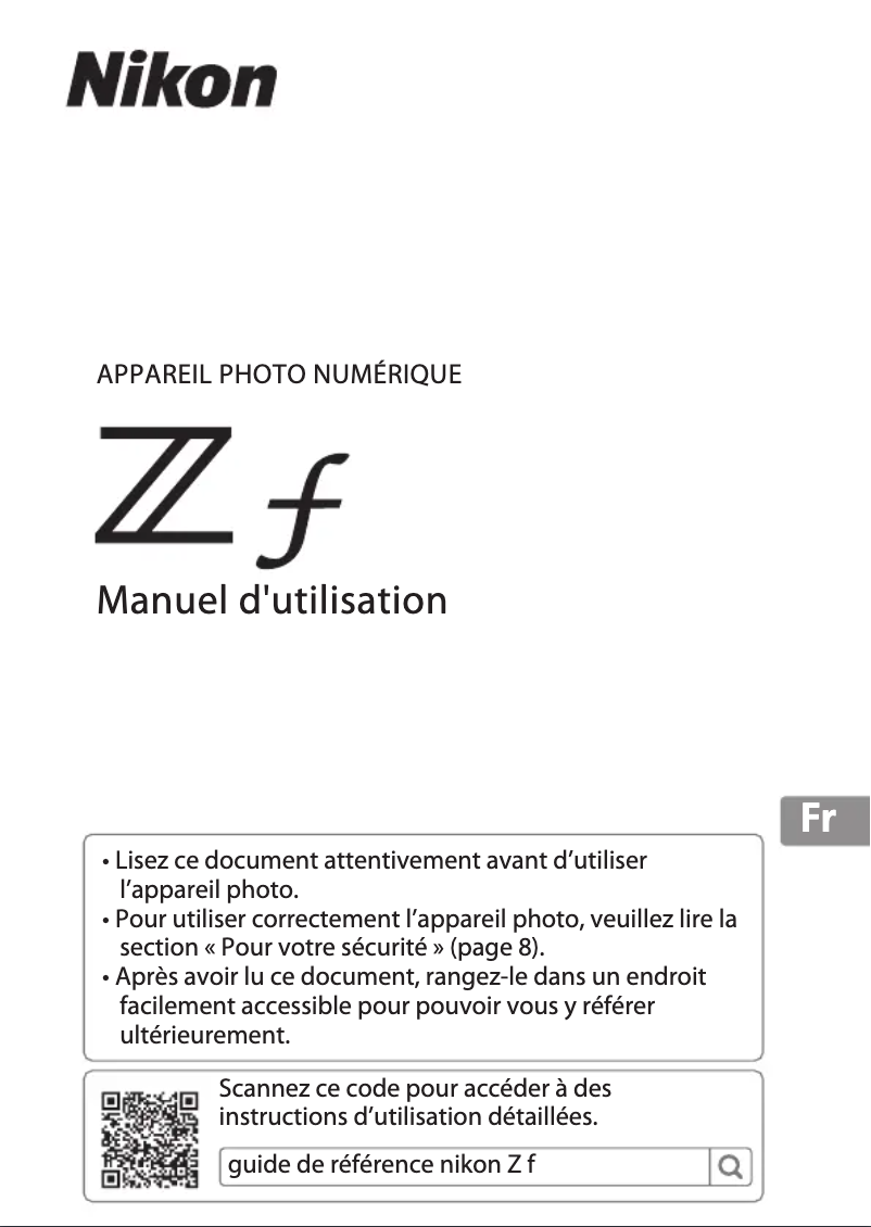 First page image of the manual for Z f
