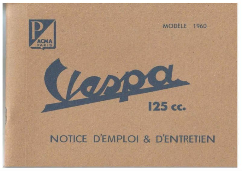 Page 1 of the manual User Manual Vespa 125 (1960)