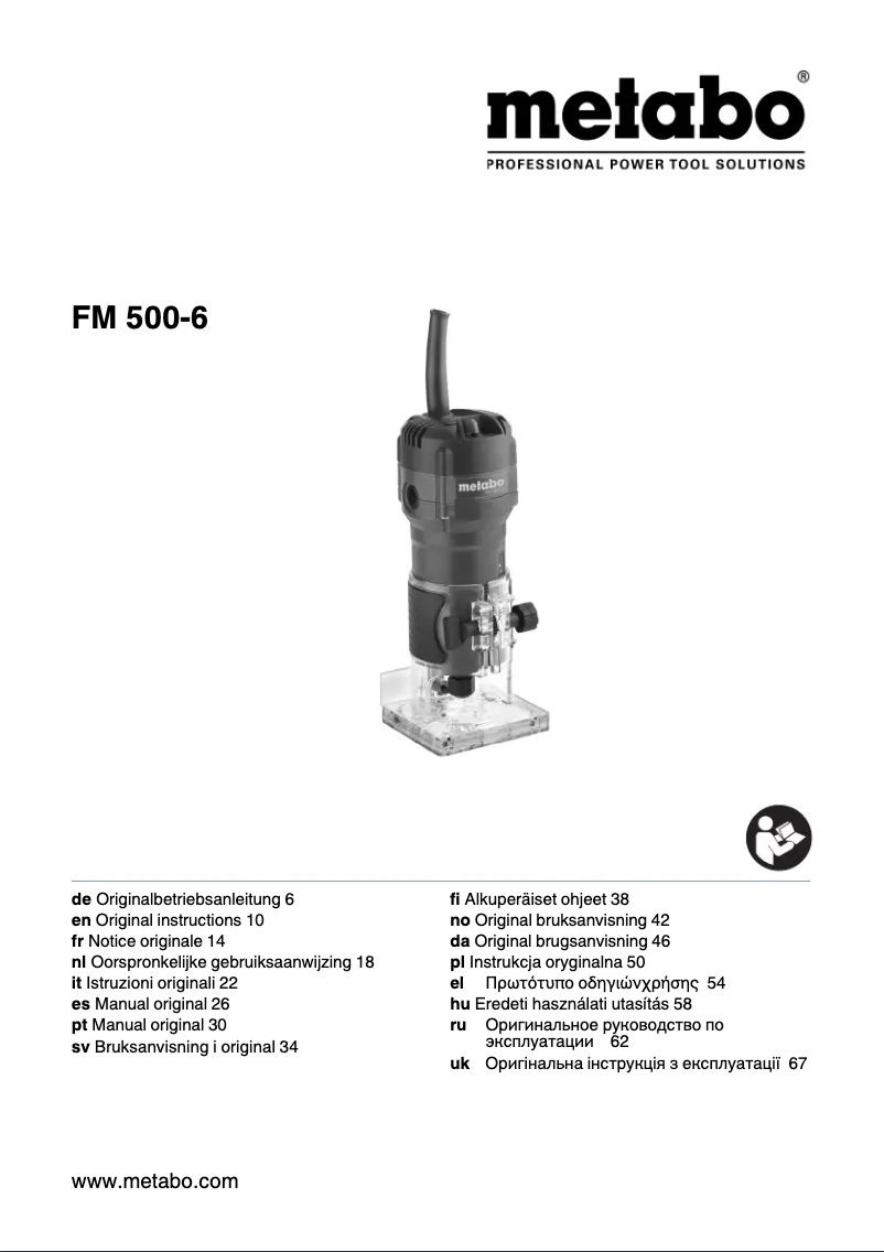 Page 1 of the manual User Manual Metabo FM 500-6