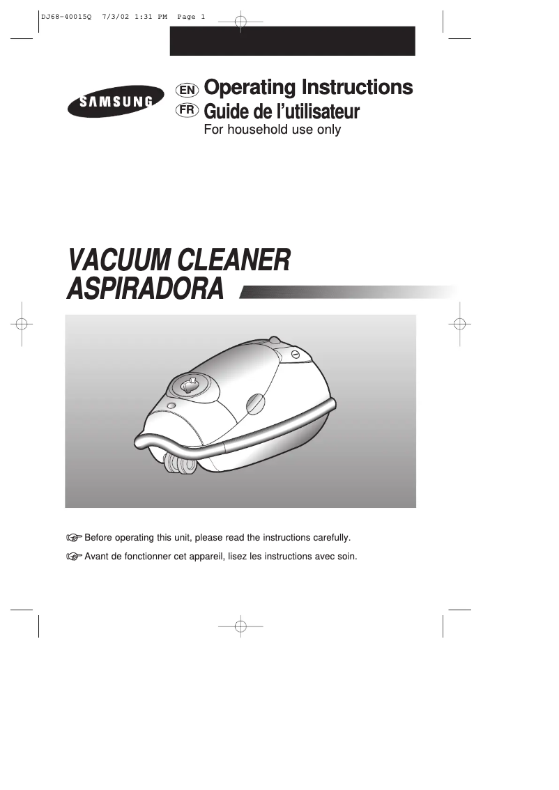 First page image of the manual for VAC-9073RP