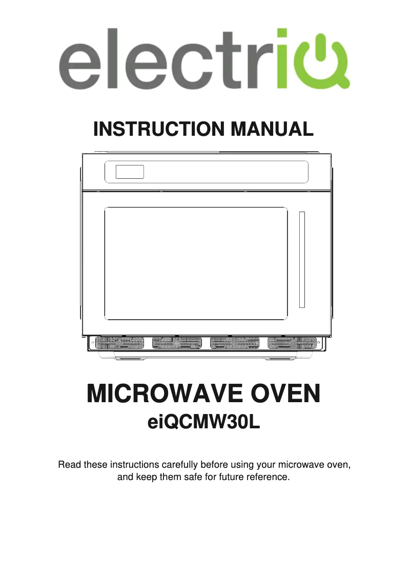 First page image of the manual for eiQCMW30L