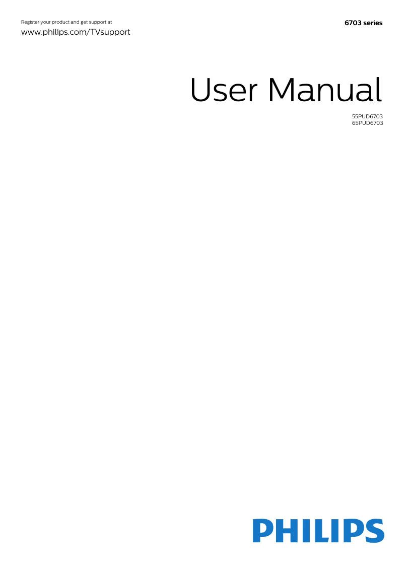 Page 1 of the manual User Manual Philips 65PUD6703