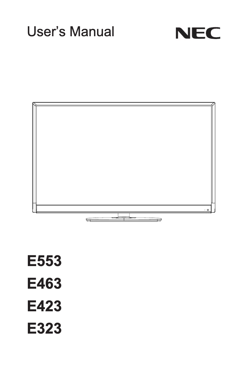Page 1 of the manual User Manual NEC E323