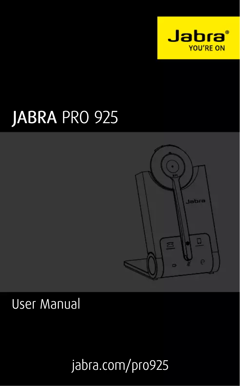 Page 1 of the manual User Manual Jabra PRO 925