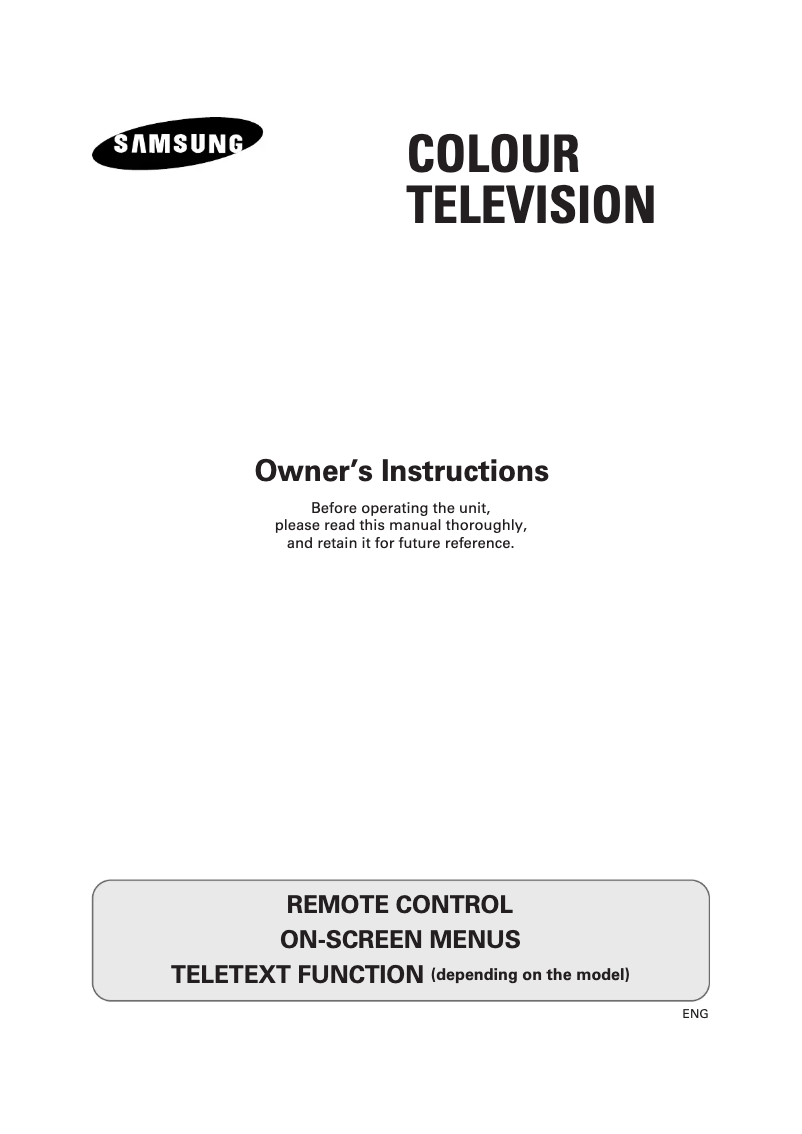 Page 1 of the manual User Manual Samsung CW29M64N