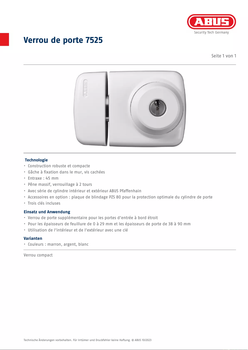 First page image of the manual for 7525