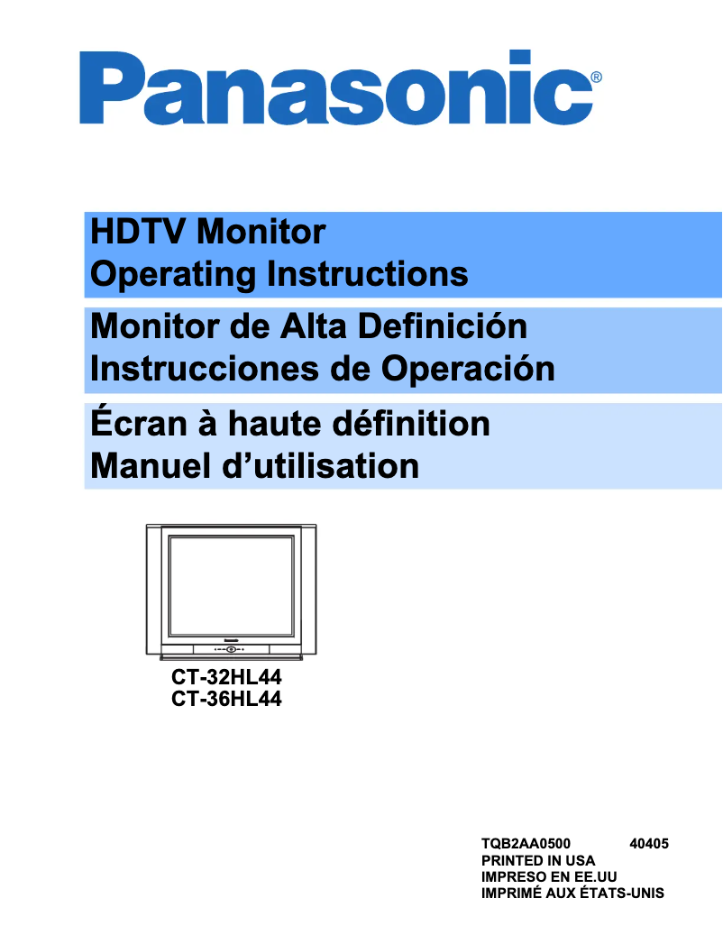 Page 1 of the manual User Manual Panasonic CT-36HL44