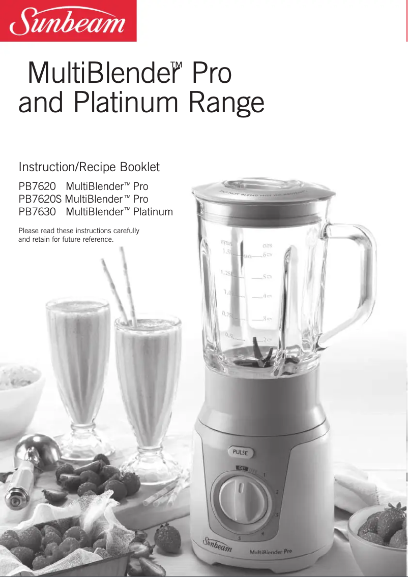 First page image of the manual for MultiBlender Pro PB7630