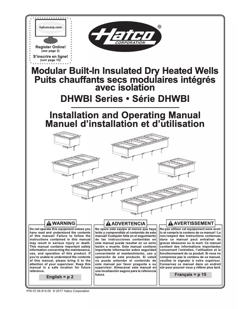 Page 1 of the manual User Manual Hatco DHWBI-6