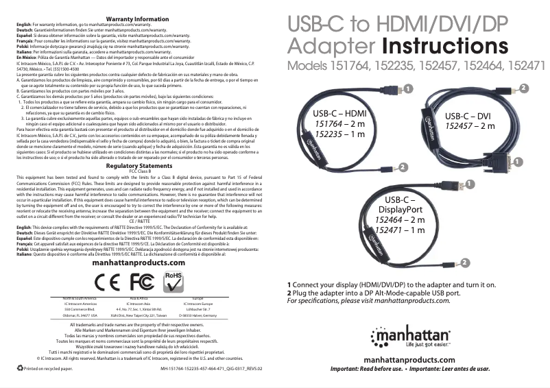 First page image of the manual for 152471