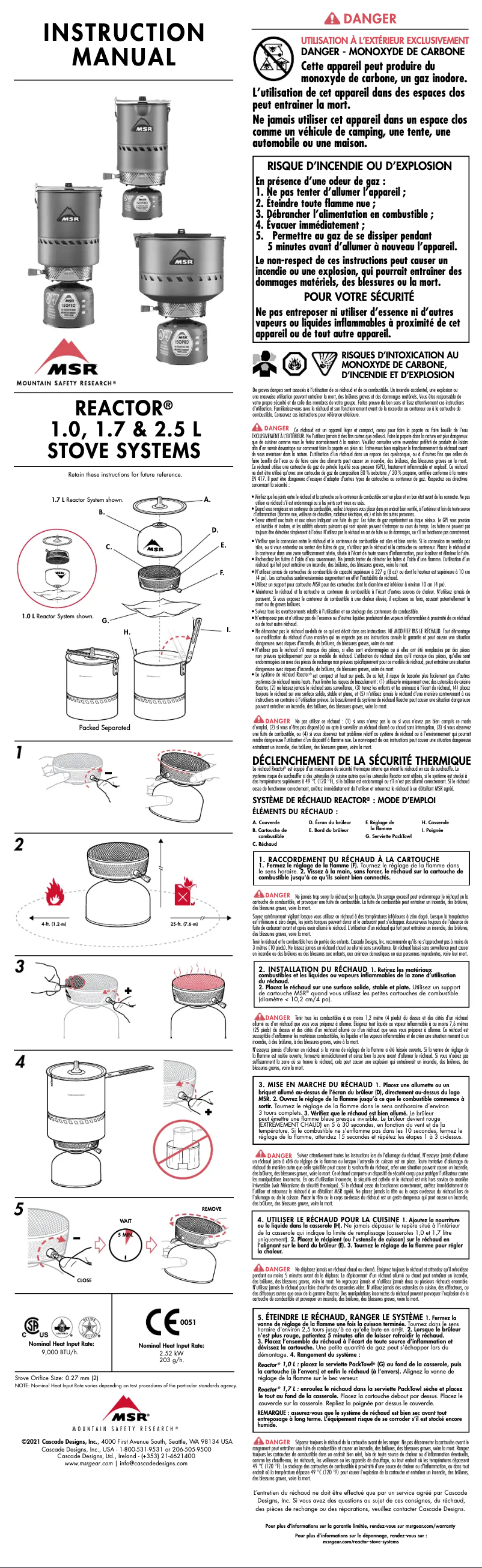 Page 1 of the manual User Manual MSR Reactor