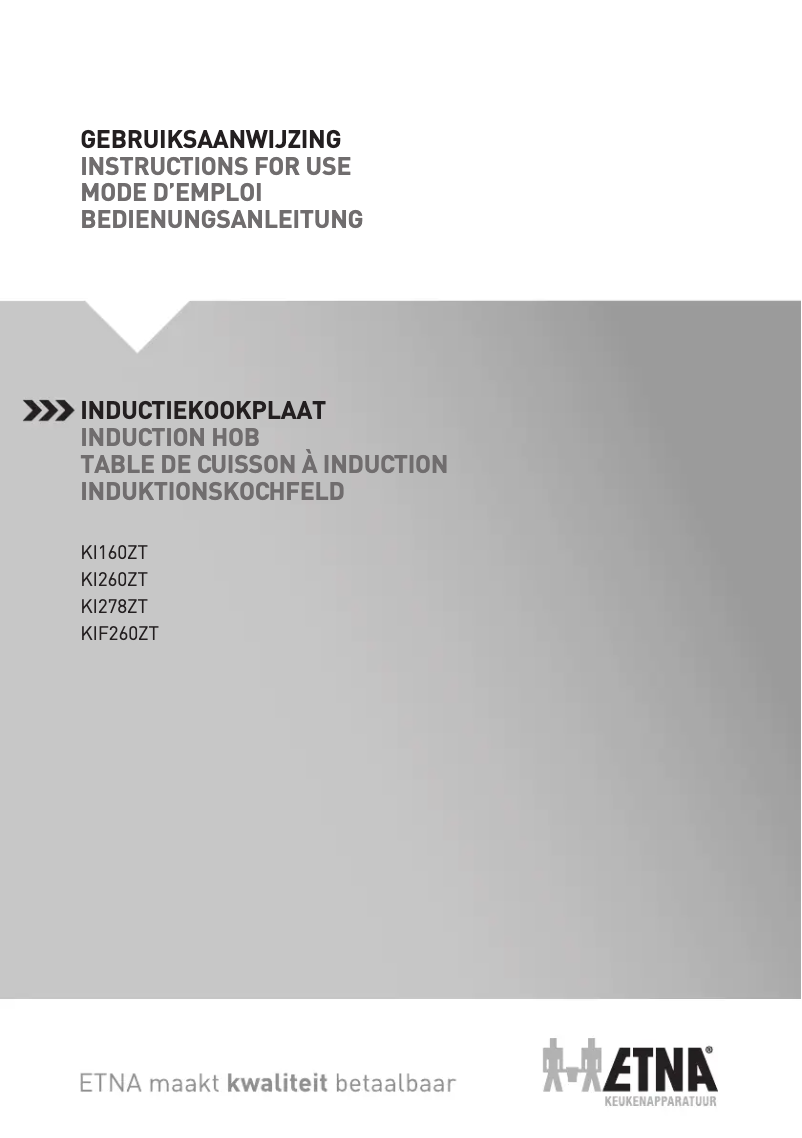 First page image of the manual for KIF260ZT