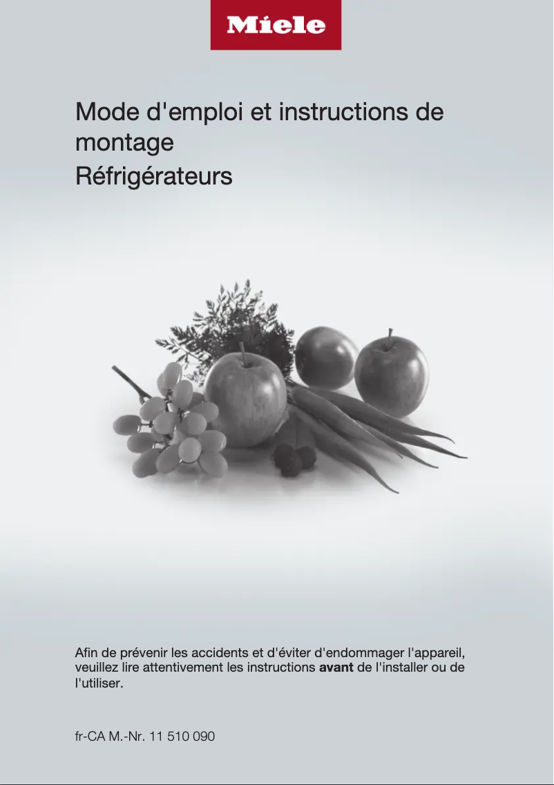 Page 1 of the manual User Manual Miele K 2902 Vi