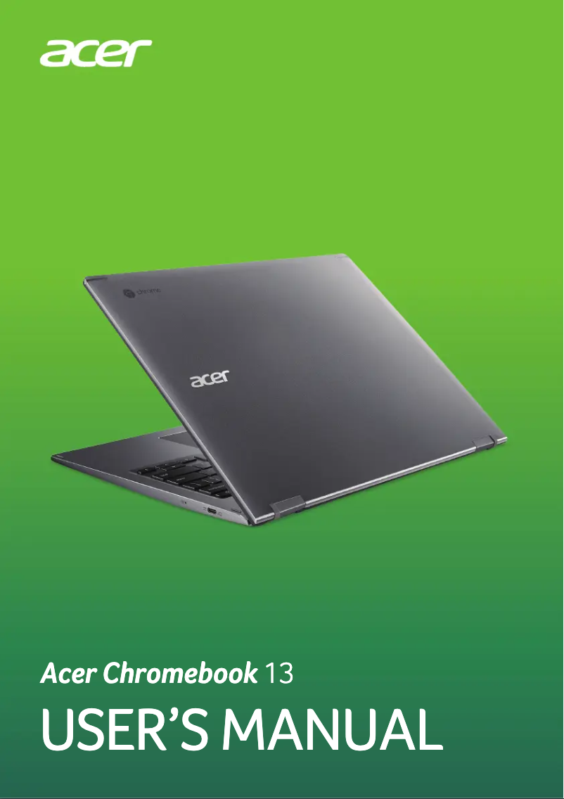 Page 1 of the manual User Manual Acer Chromebook 13