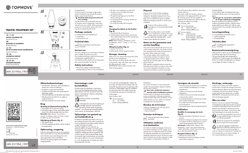 Page 1 of the manual User Manual Topmove IAN 331904