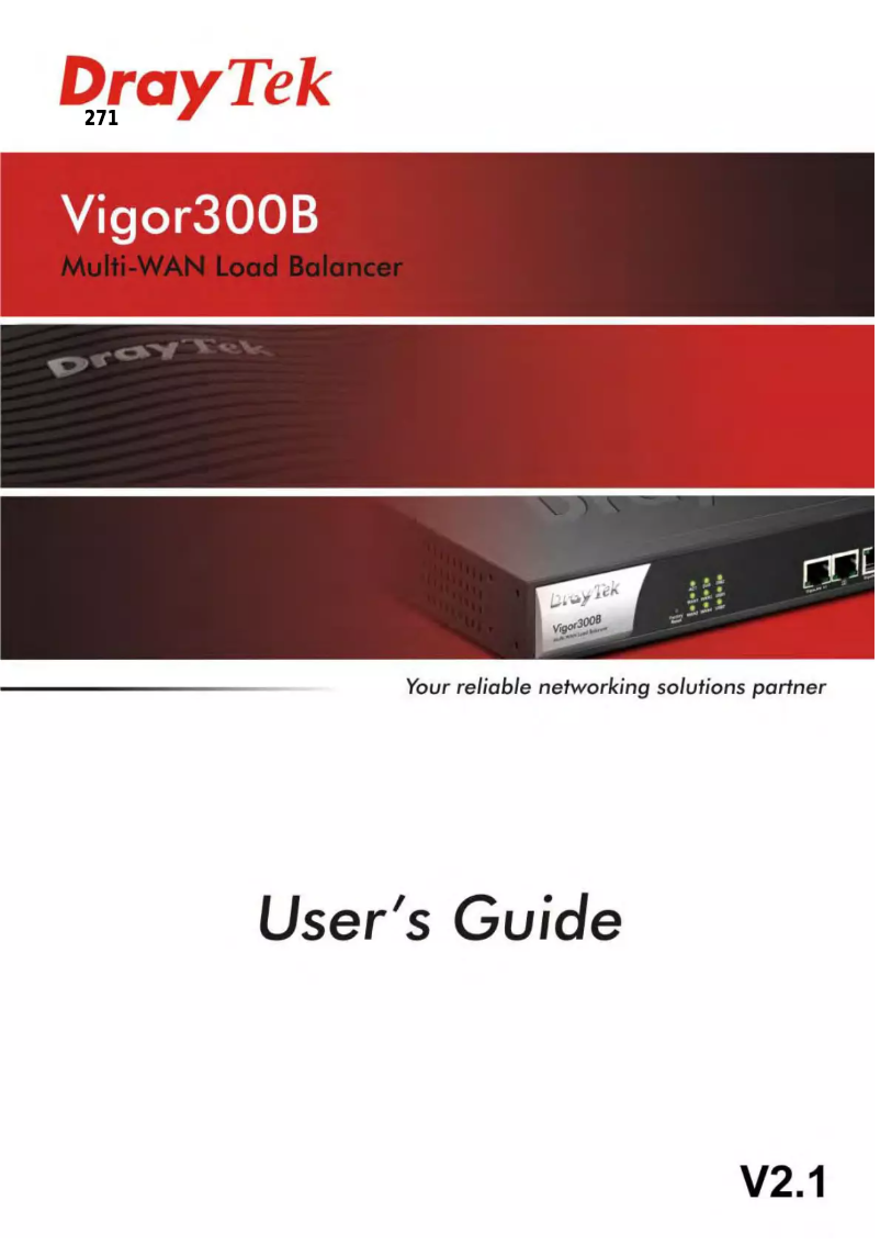 Page 1 of the manual User Manual Draytek Vigor300B