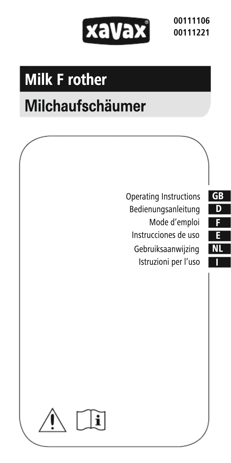 Page 1 of the manual User Manual Xavax Milchicopter 111106