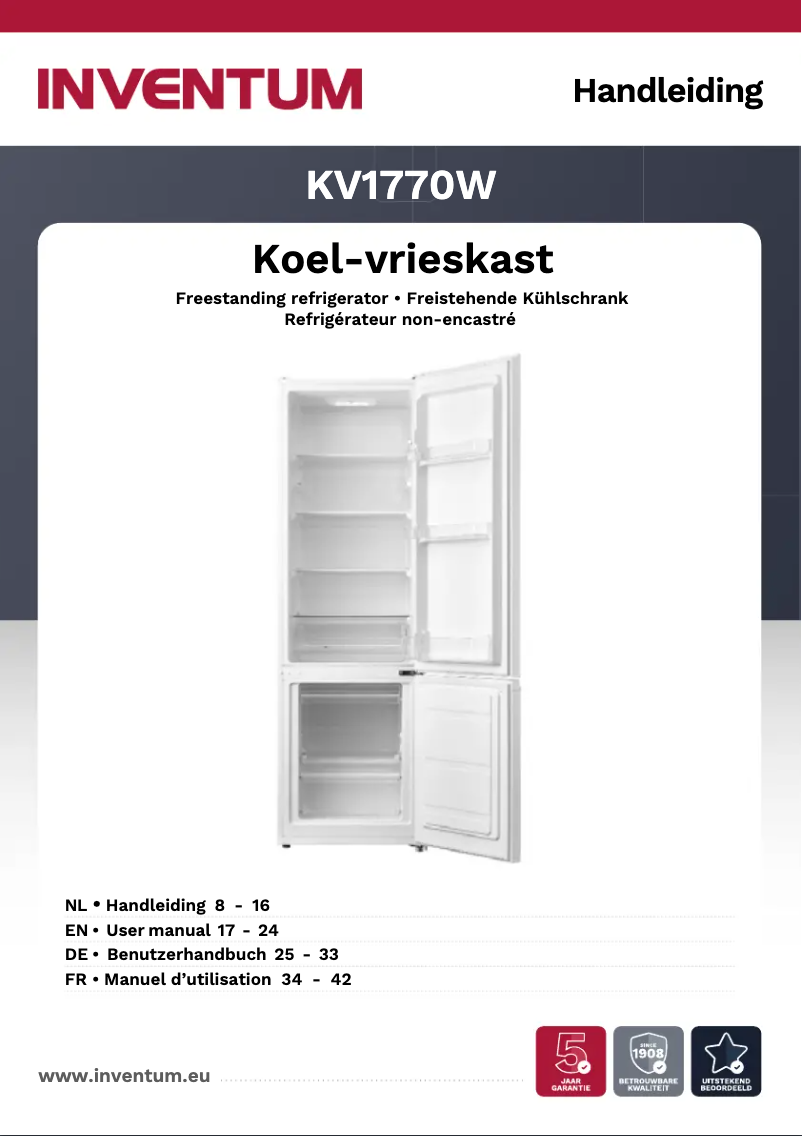 Page 1 of the manual User Manual Inventum KV1770W