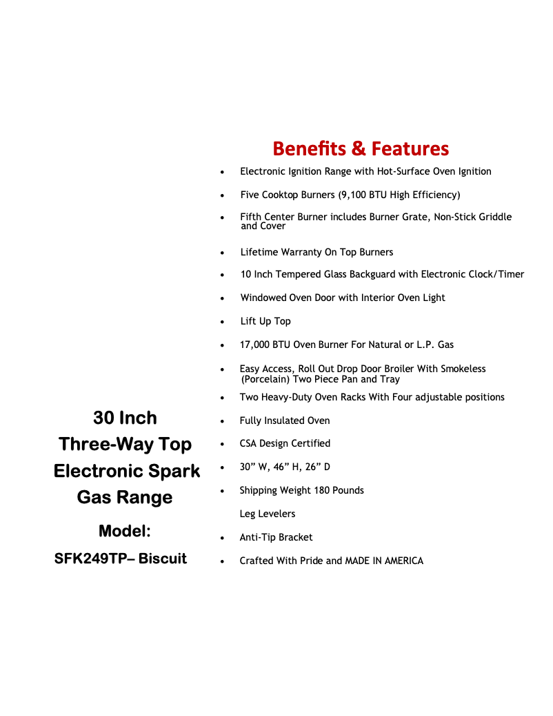 Image de la première page du manuel de l'appareil SFK249TP