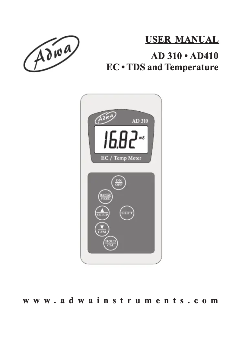 Page 1 of the manual User Manual Adwa AD310