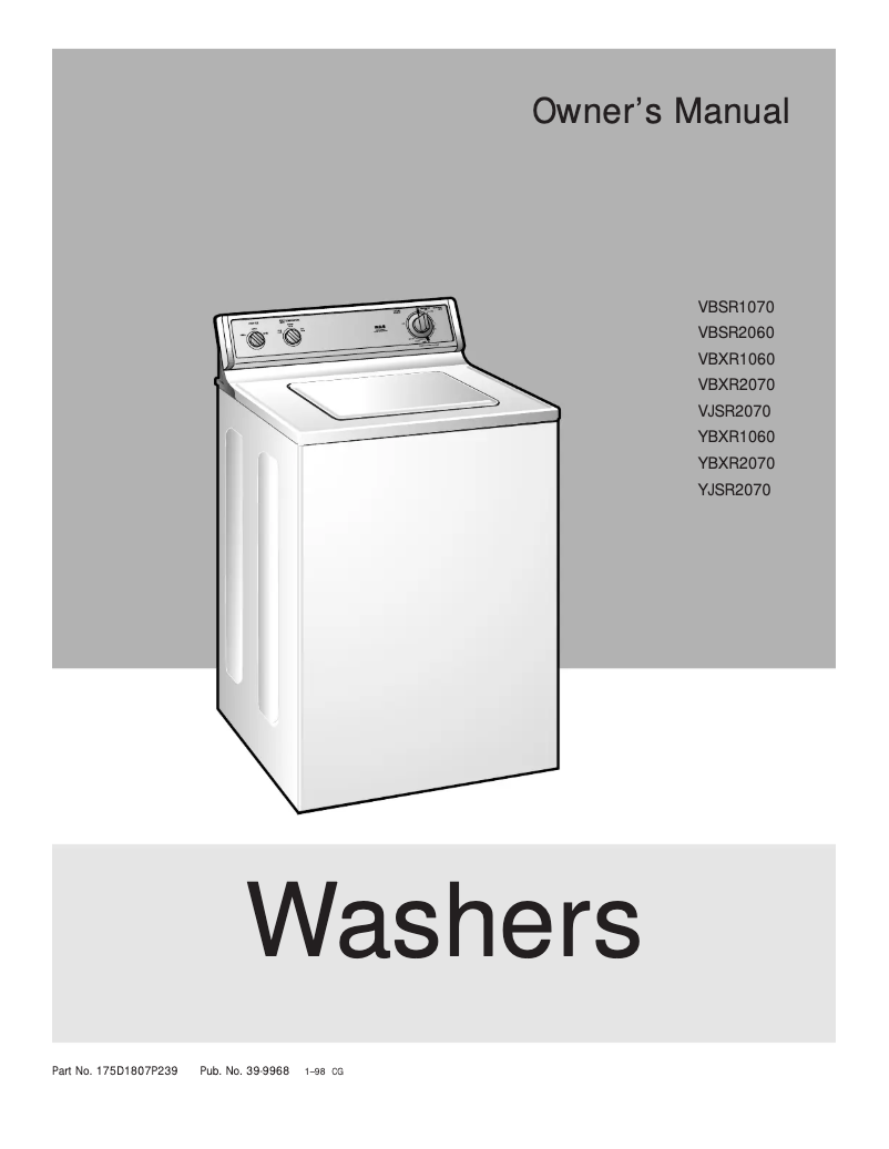 Page 1 of the manual User Manual GE YJSR2070