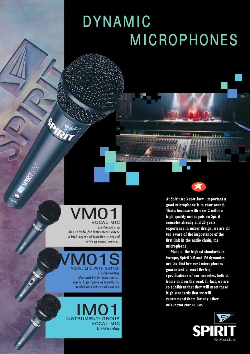 Page 1 of the manual User Manual Soundcraft Spirit VM01