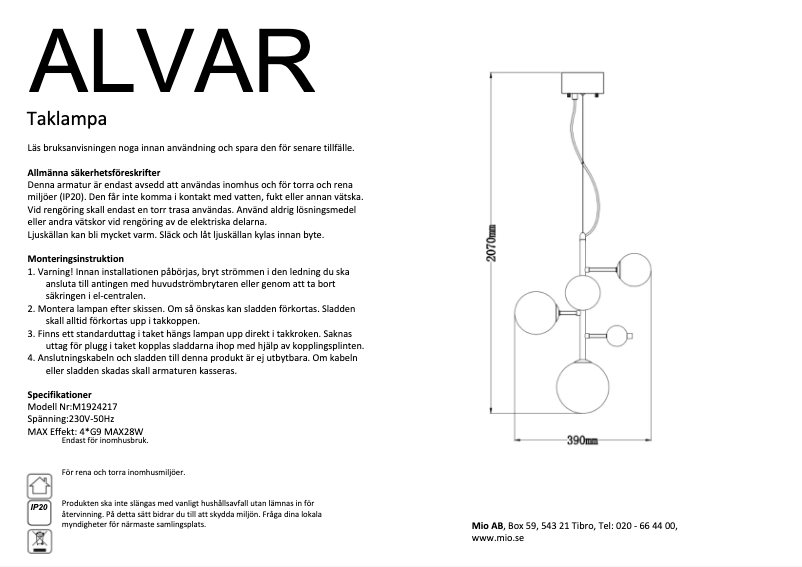 Page 1 of the manual User Manual Mio Alvar