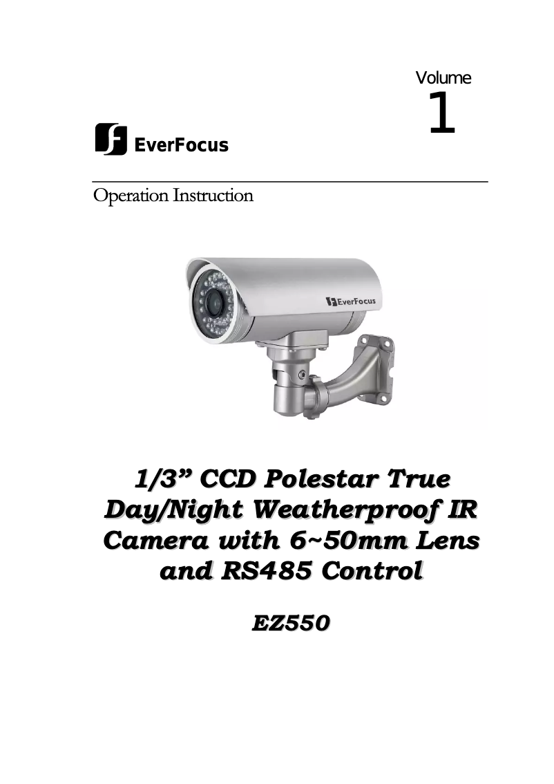 First page image of the manual for ECZ260