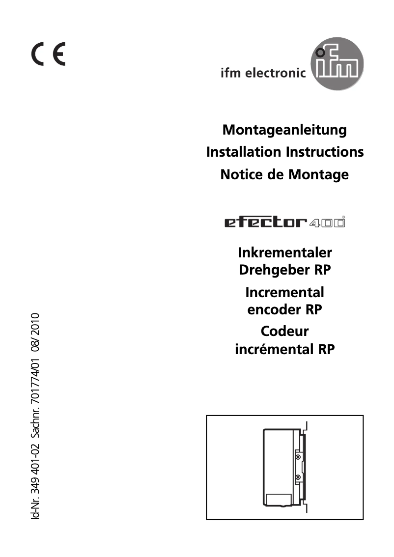 Page 1 of the manual User Manual IFM RP1302