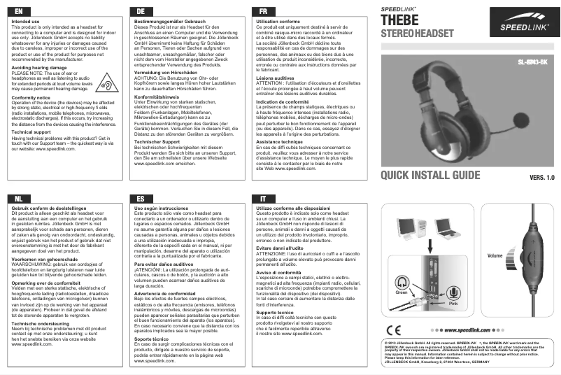 Page 1 of the manual User Manual Speed-Link Thebe