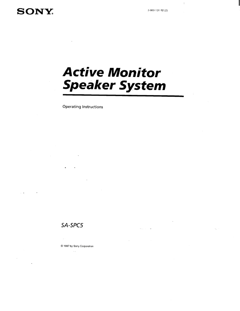 First page image of the manual for SA-SPC5