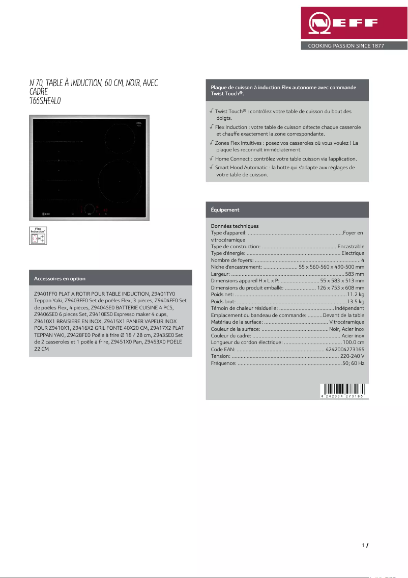 First page image of the manual for T66SHE4L0