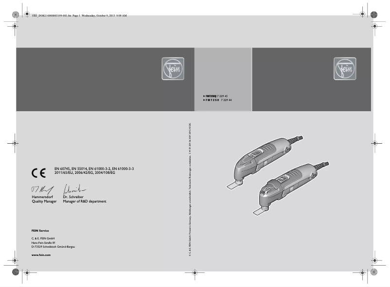 First page image of the manual for FMT250