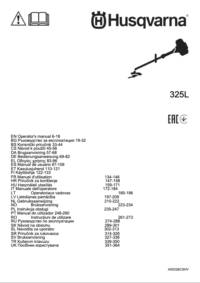 Page 1 of the manual User Manual Husqvarna 325L
