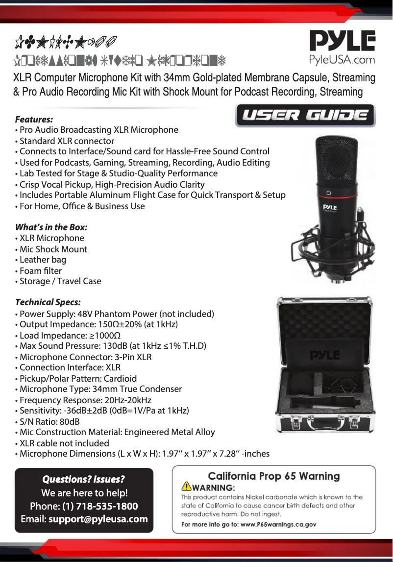 First page image of the manual for PDMILCM100