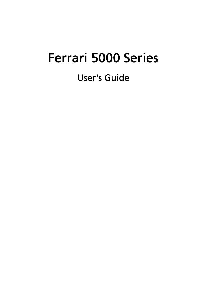 Page 1 of the manual User Manual Acer Ferrari 5000
