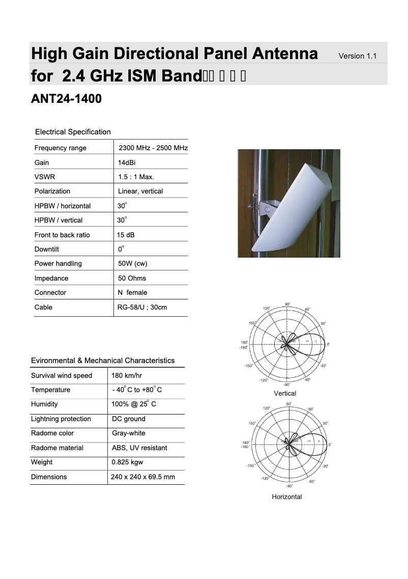First page image of the manual for ANT24-1400