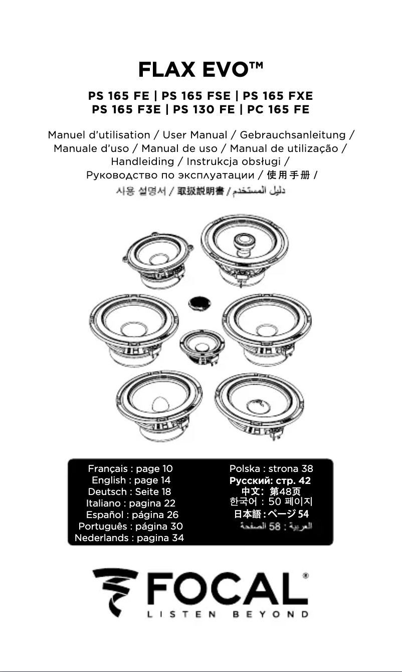 Page 1 of the manual User Manual Focal Flax Evo PS 130 FE